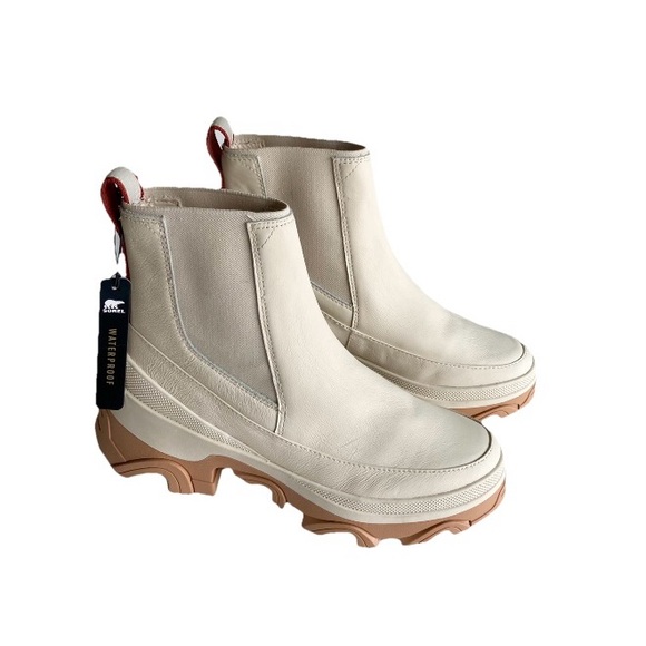 Sorel Shoes - New Sorel Natural Seasalt Waterproof Leather Lug Outsole Chelsea Boots size 7.5